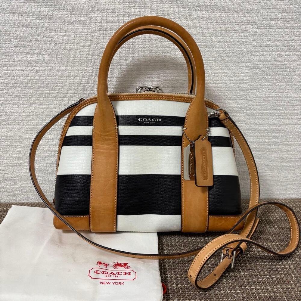 Coach Bleecker Striped Preston Satchel Classic - Picture 4 of 10
